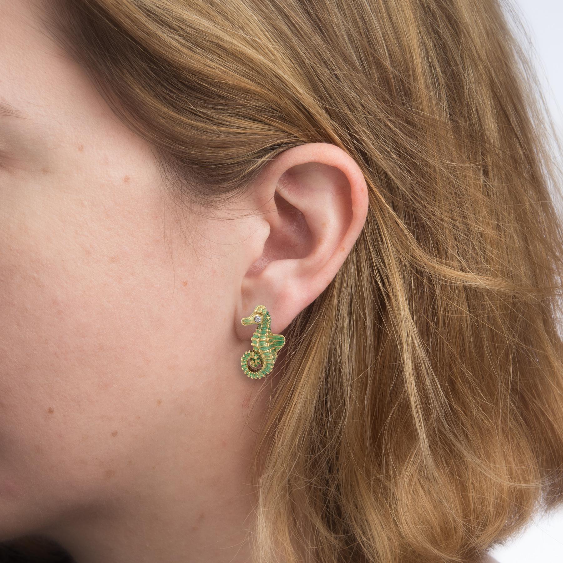 seahorse earrings studs