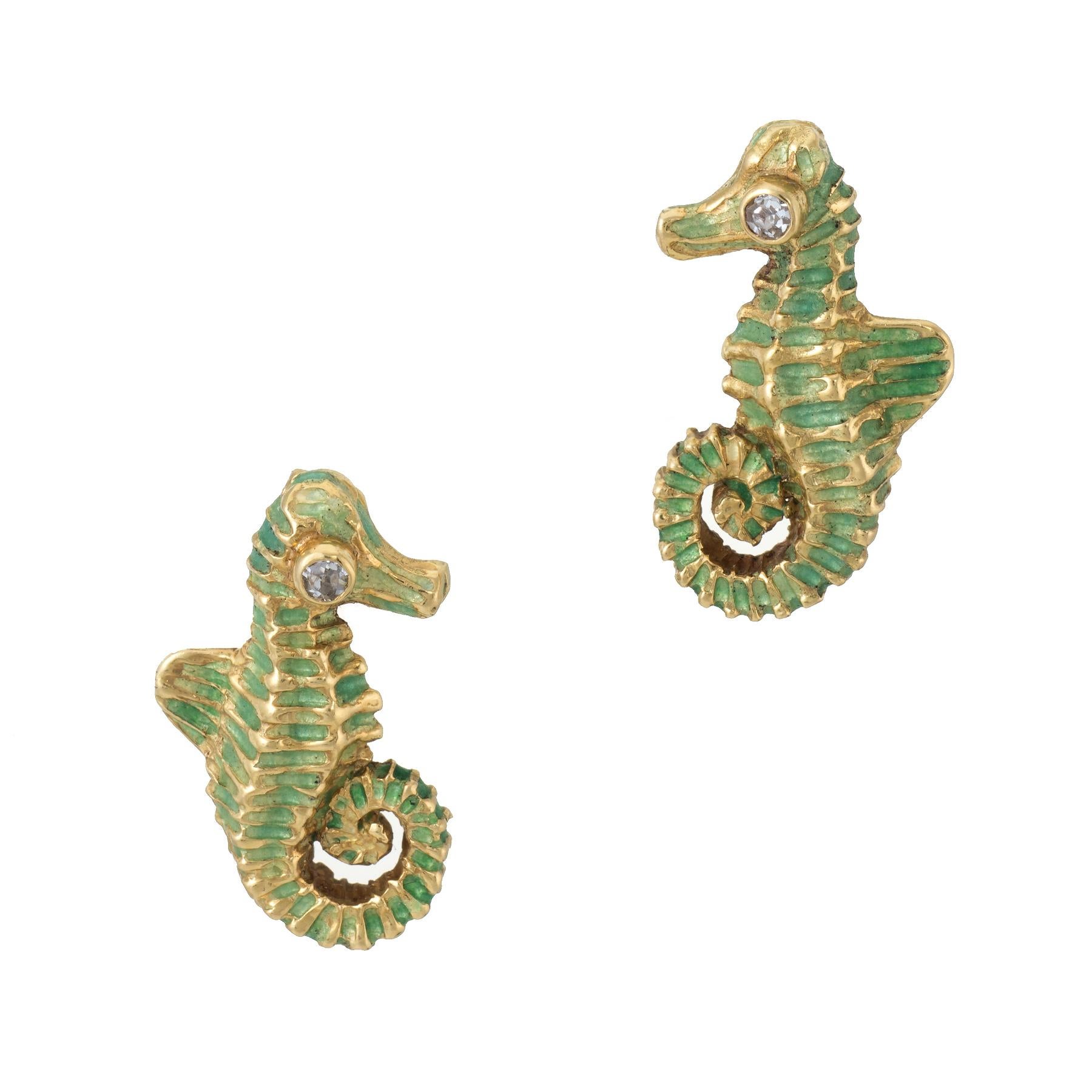 gold seahorse earrings