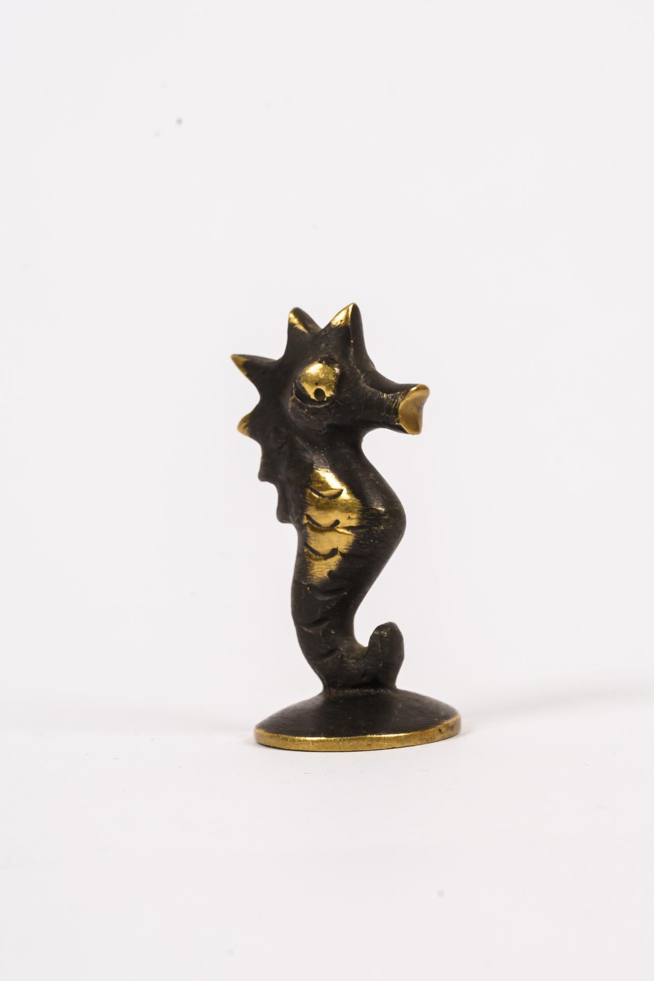 Blackened Seahorse Figurine by Walter Bosse, circa 1950s For Sale