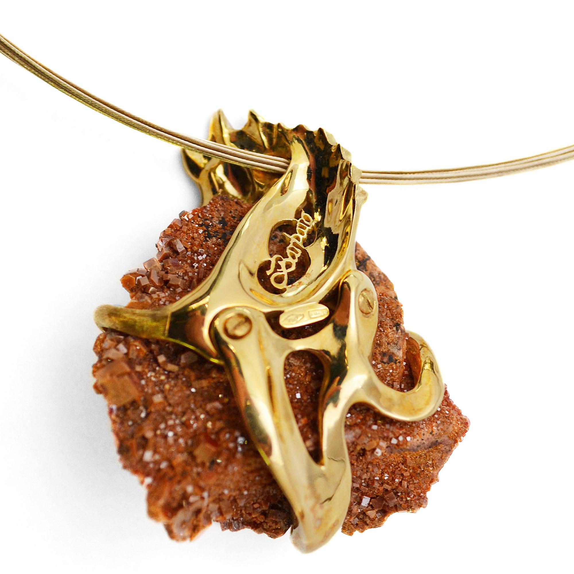 gold weed nug necklace