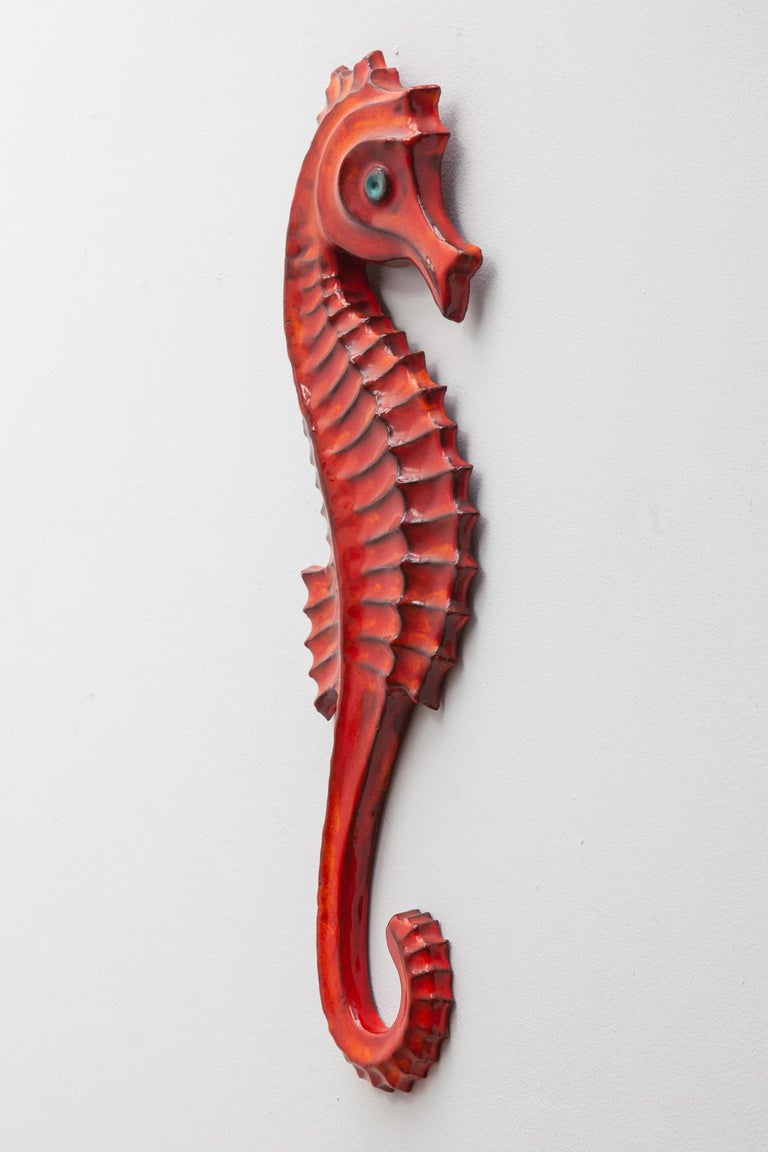 Seahorses Ceramic Wall Plaques Designed by F. Sanchez and Bayer