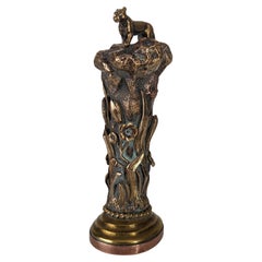 Antique Seal Art Nouveau Sculpture in Bronze 1900s