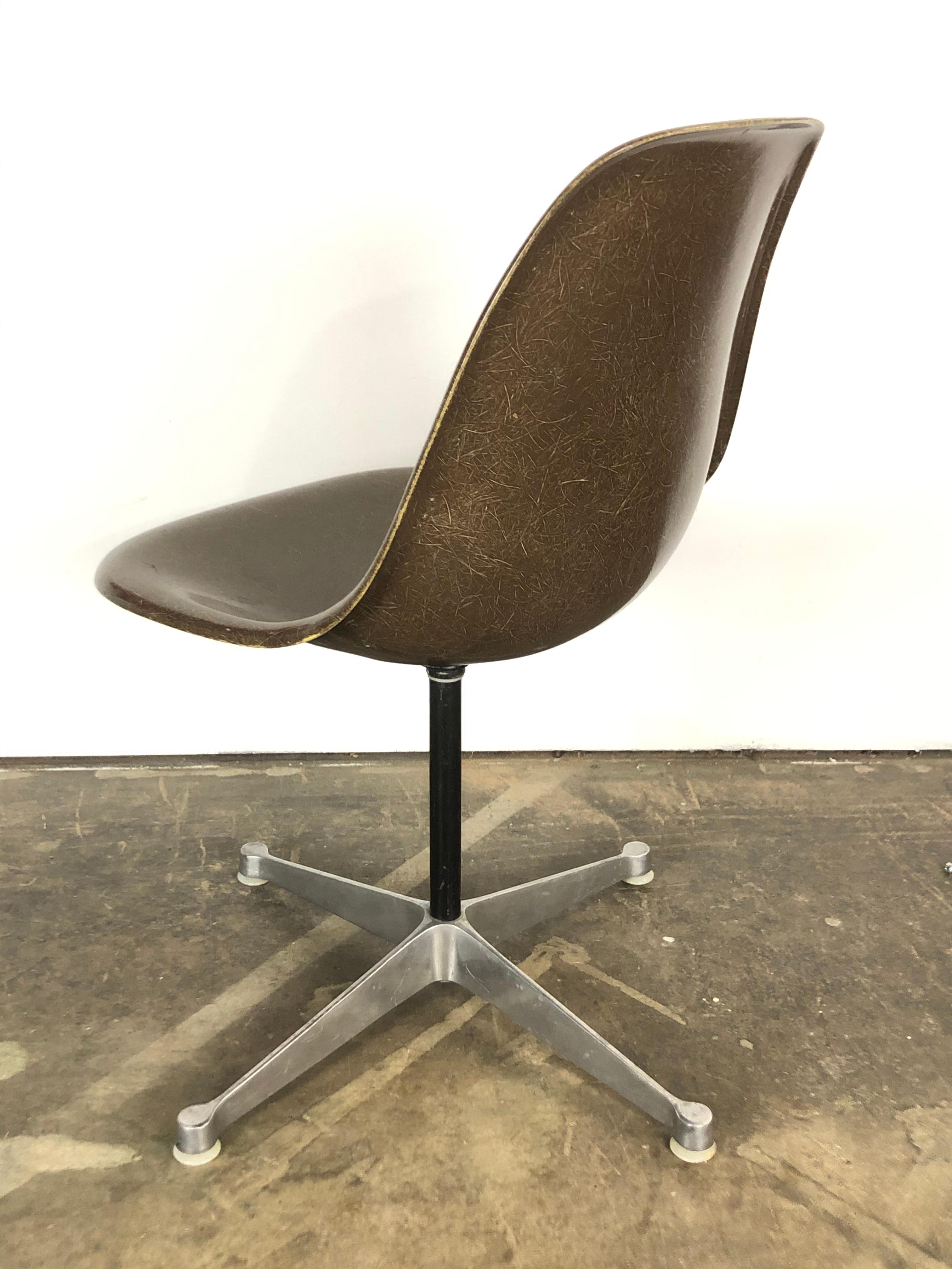 Fiberglass Seal Brown Herman Miller Eames  Model Psc Swivel Desk Office Chair