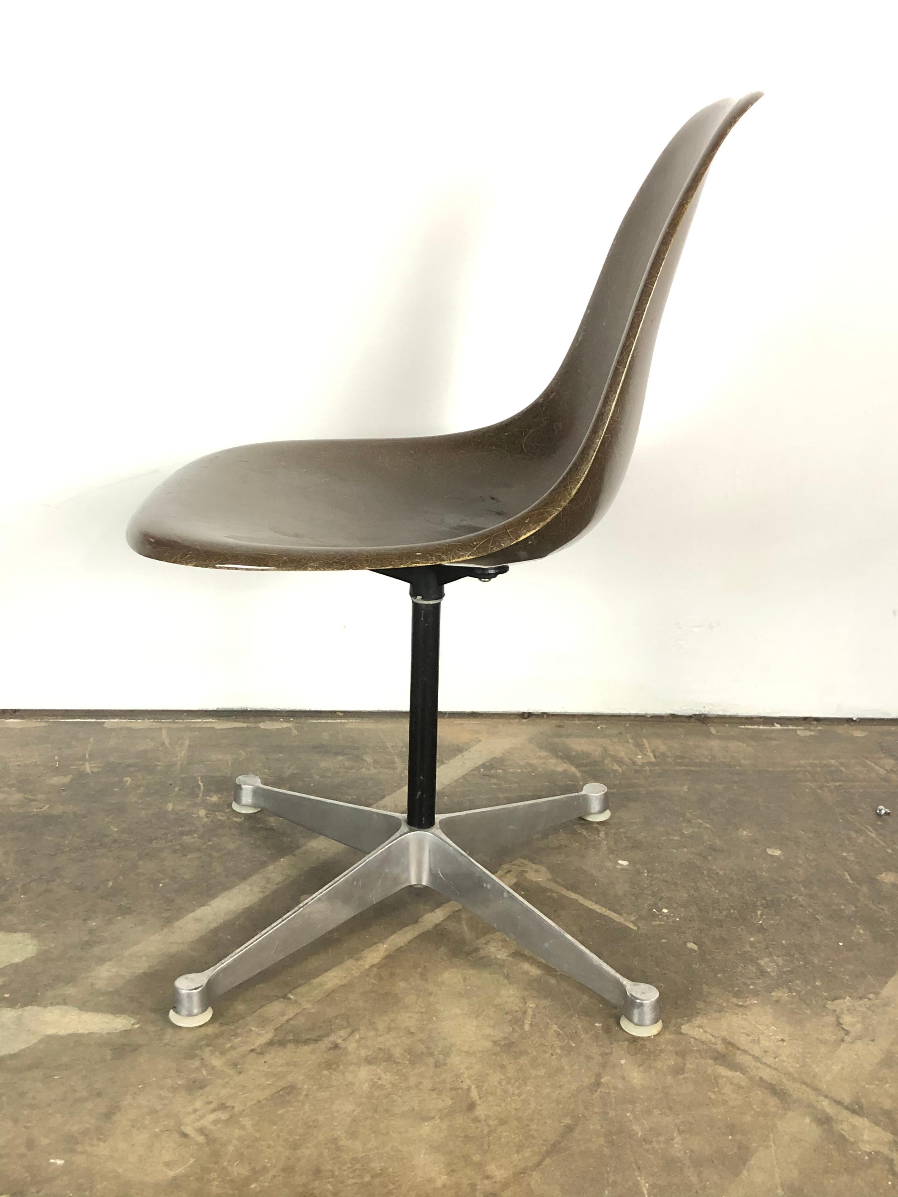Seal Brown Herman Miller Eames  Model Psc Swivel Desk Office Chair 1