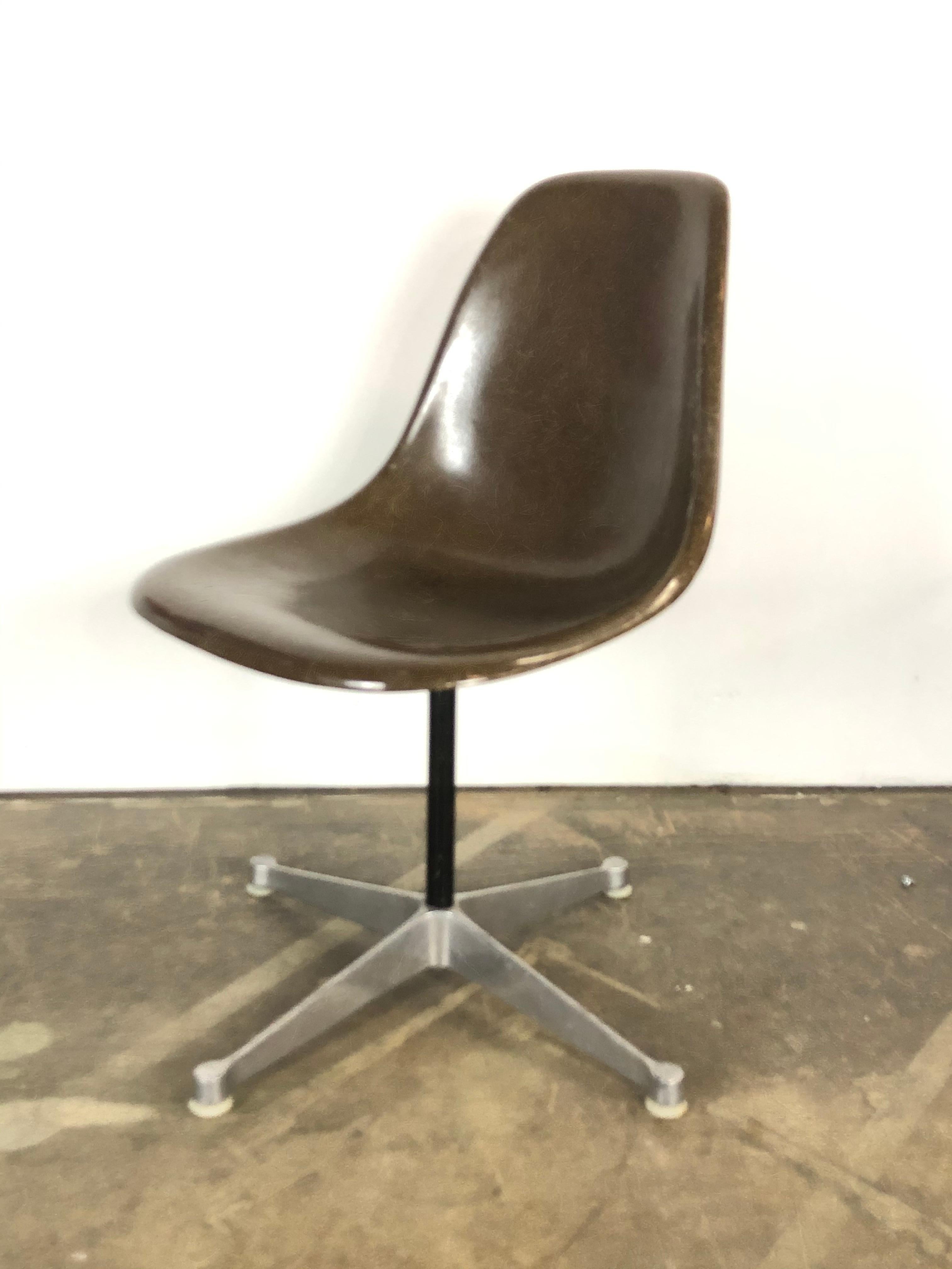 Seal Brown Herman Miller Eames  Model Psc Swivel Desk Office Chair 2