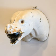 Seal Head with Glass Orb Wall Sculpture