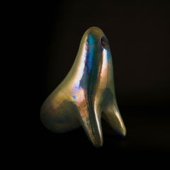 Sigillo in oro, blu del Neo Habitat Oggetto scultoreo di Caspi Ceramics NL