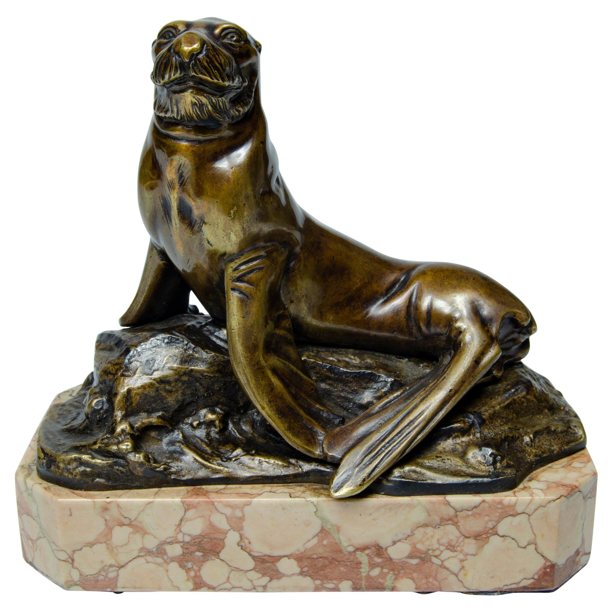 Seal Sculpture in Bronze