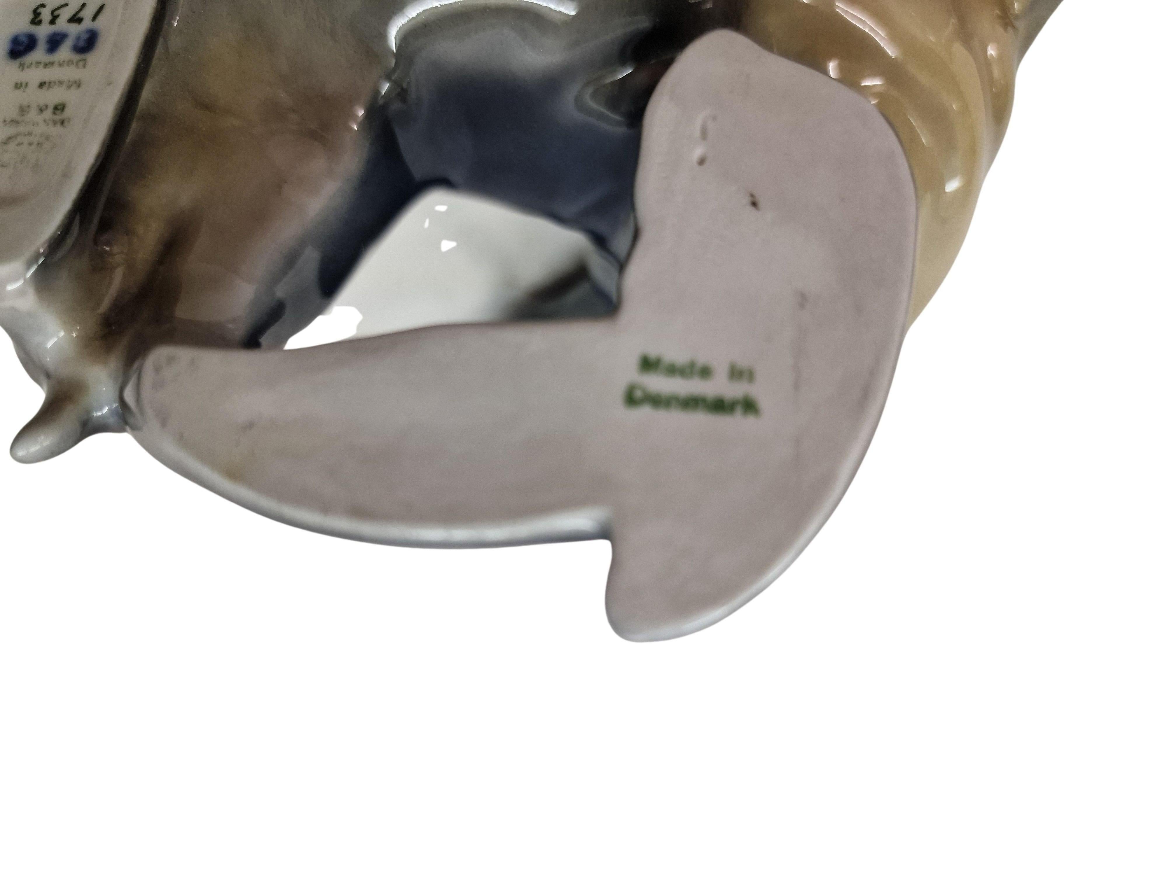 Estatuilla de león marino, porcelana, T Madsen, Royal Copenhagen, Art Decó, Dinamarca en venta 4