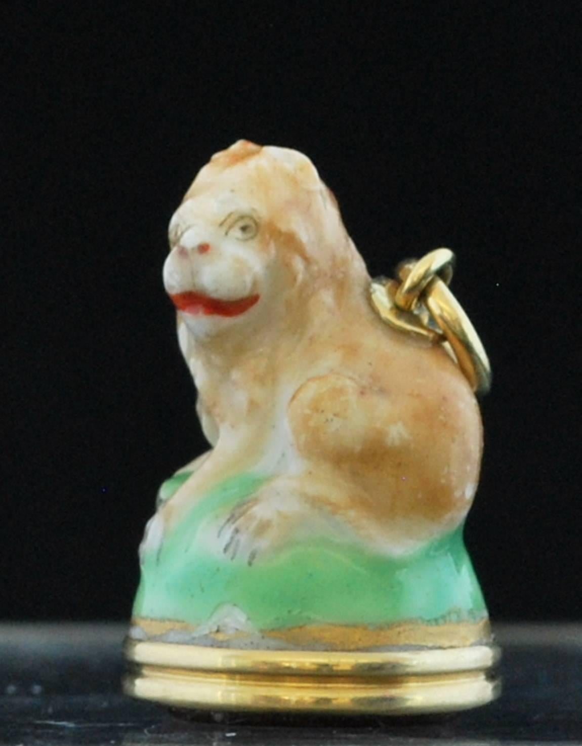Molded Seal in the Form of a Lion, Chelsea, circa 1755 For Sale