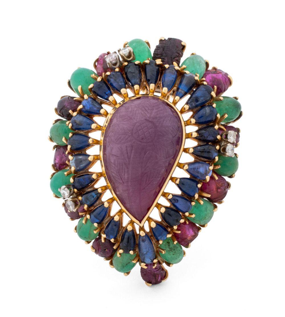 Taglio a goccia Collana di perle Seaman Schepps in oro 14K in vendita