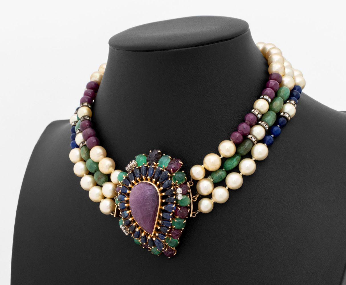 Collana di perle Seaman Schepps in oro 14K In condizioni buone in vendita a Queens, NY