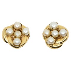 Pendientes de perlas Seaman Schepps de oro de 14 quilates