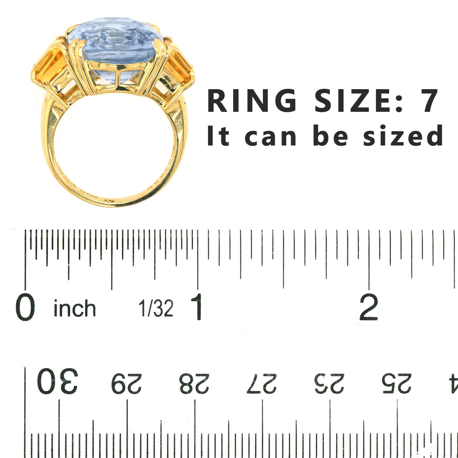 Antique Cushion Cut Seaman Schepps 18 Carat Sapphire Ring