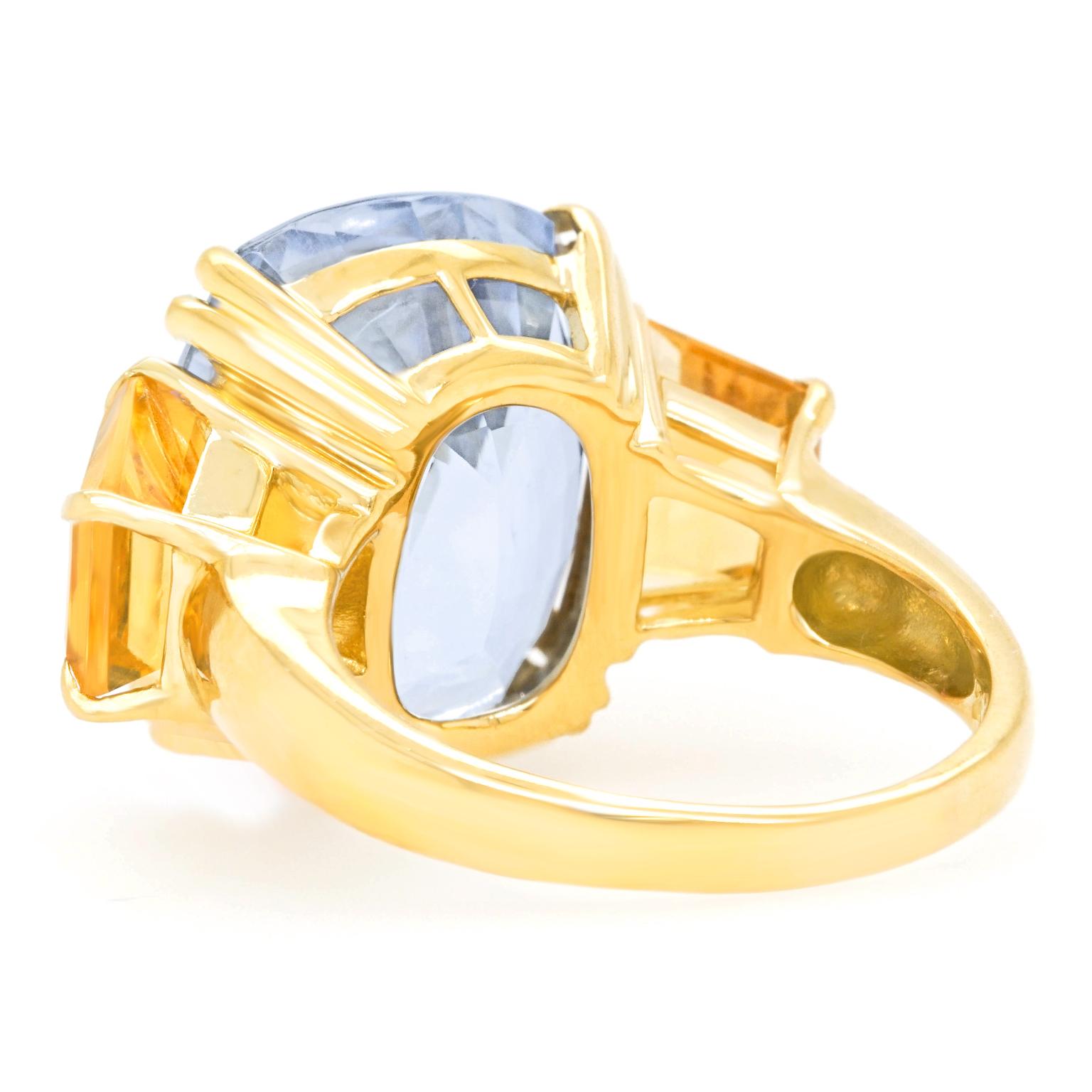 Women's or Men's Seaman Schepps 18 Carat Sapphire Ring