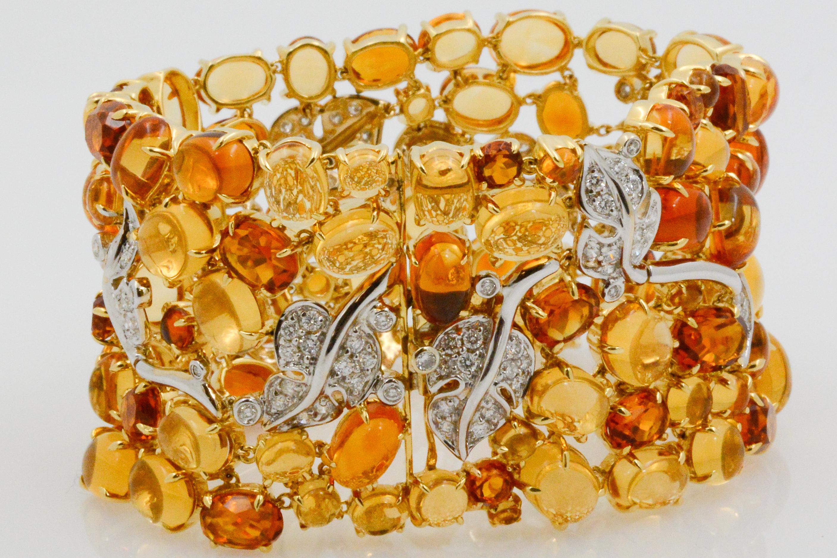 Seemann Schepps Armband aus 18 Karat Gelb- und Weißgold mit Citrin und Diamanten (Moderne)
