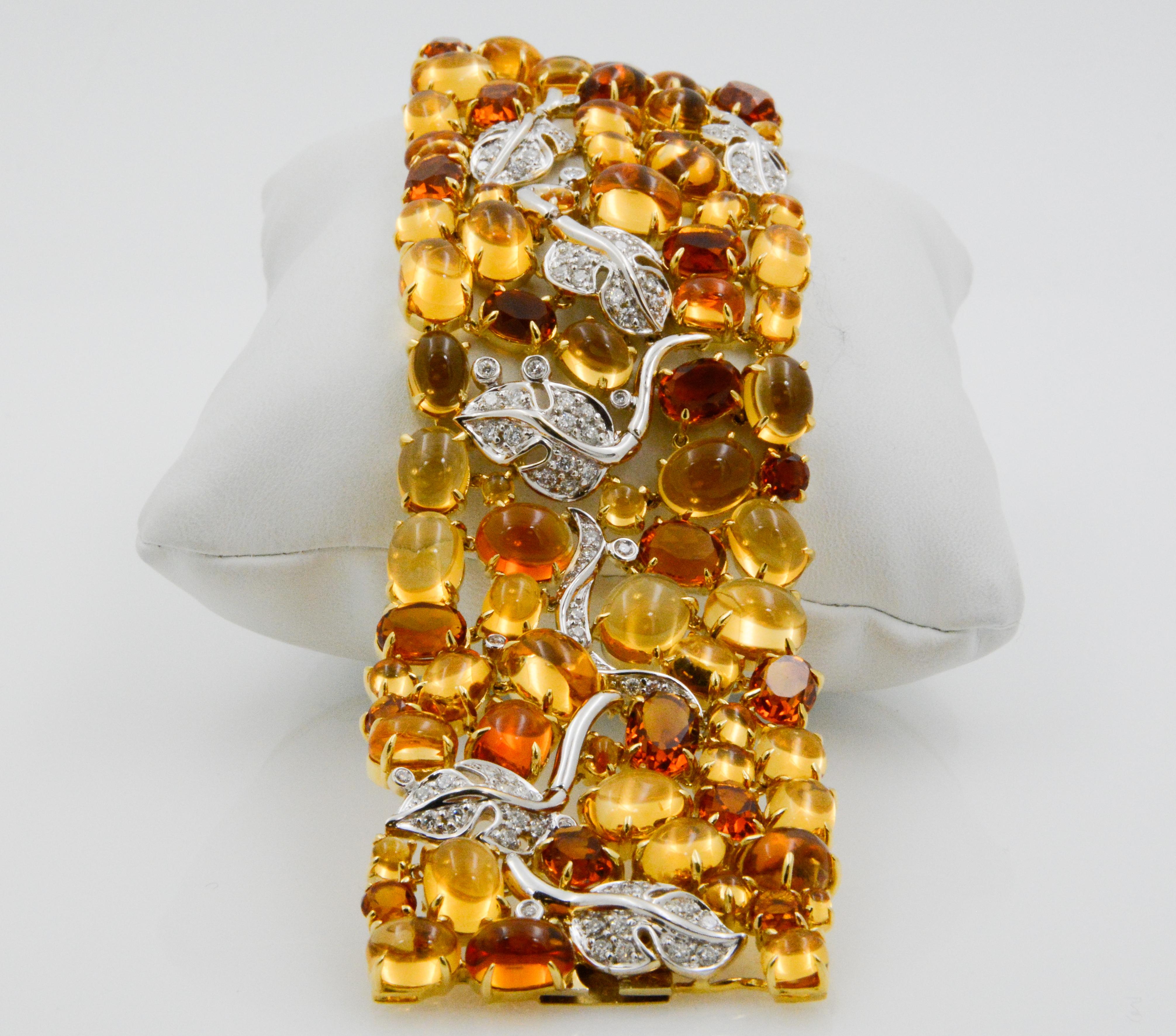 Seemann Schepps Armband aus 18 Karat Gelb- und Weißgold mit Citrin und Diamanten im Zustand „Hervorragend“ in Dallas, TX