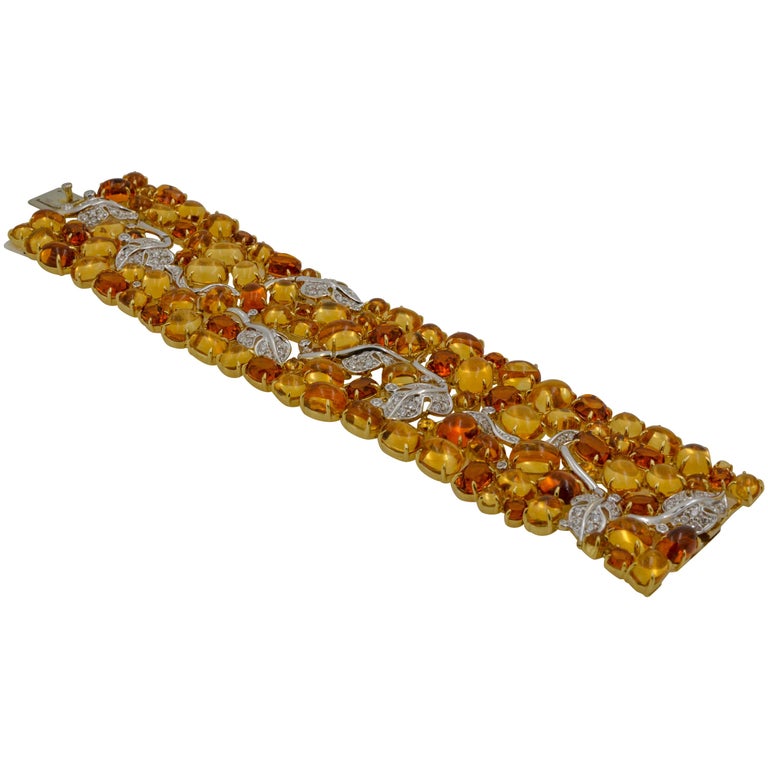 Seaman Schepps 18 Karat Gelb- und Weißgold Citrin und Diamantarmband 1