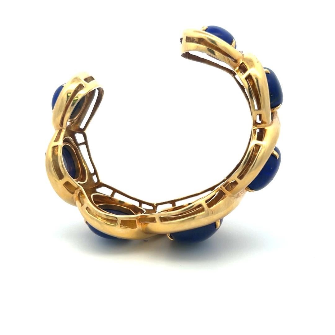 Seaman Schepps Bracelet jonc en or jaune 18 carats et lapis en vente 4