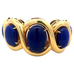 Seaman Schepps Bracelet jonc en or jaune 18 carats et lapis