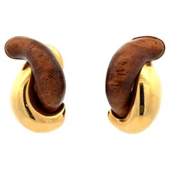 Seaman Schepps 18 Karat Gelbgold Link Wood Ohrclip Ohrringe