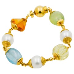 Seaman Schepps - Bracelet baroque multi-pierres en or jaune 18 carats