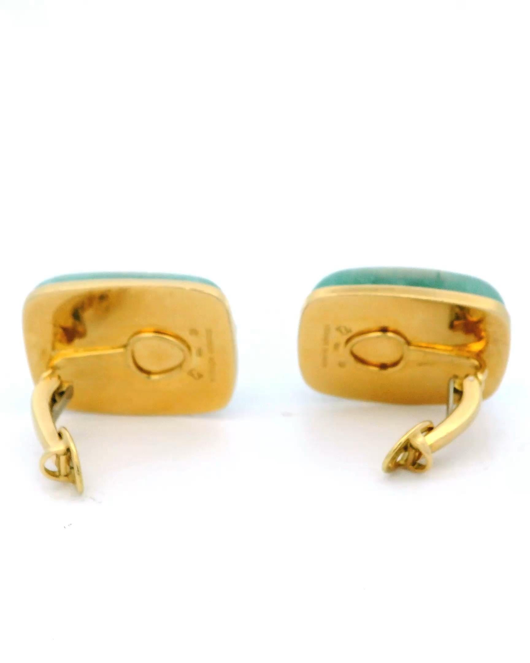 Donna Orecchini con crisoprasio e perle citrine in oro 18 carati Seaman Schepps in vendita