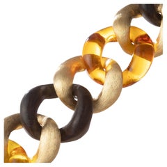 Seaman Schepps 18k Gold Ebony Amber Link Bracelet