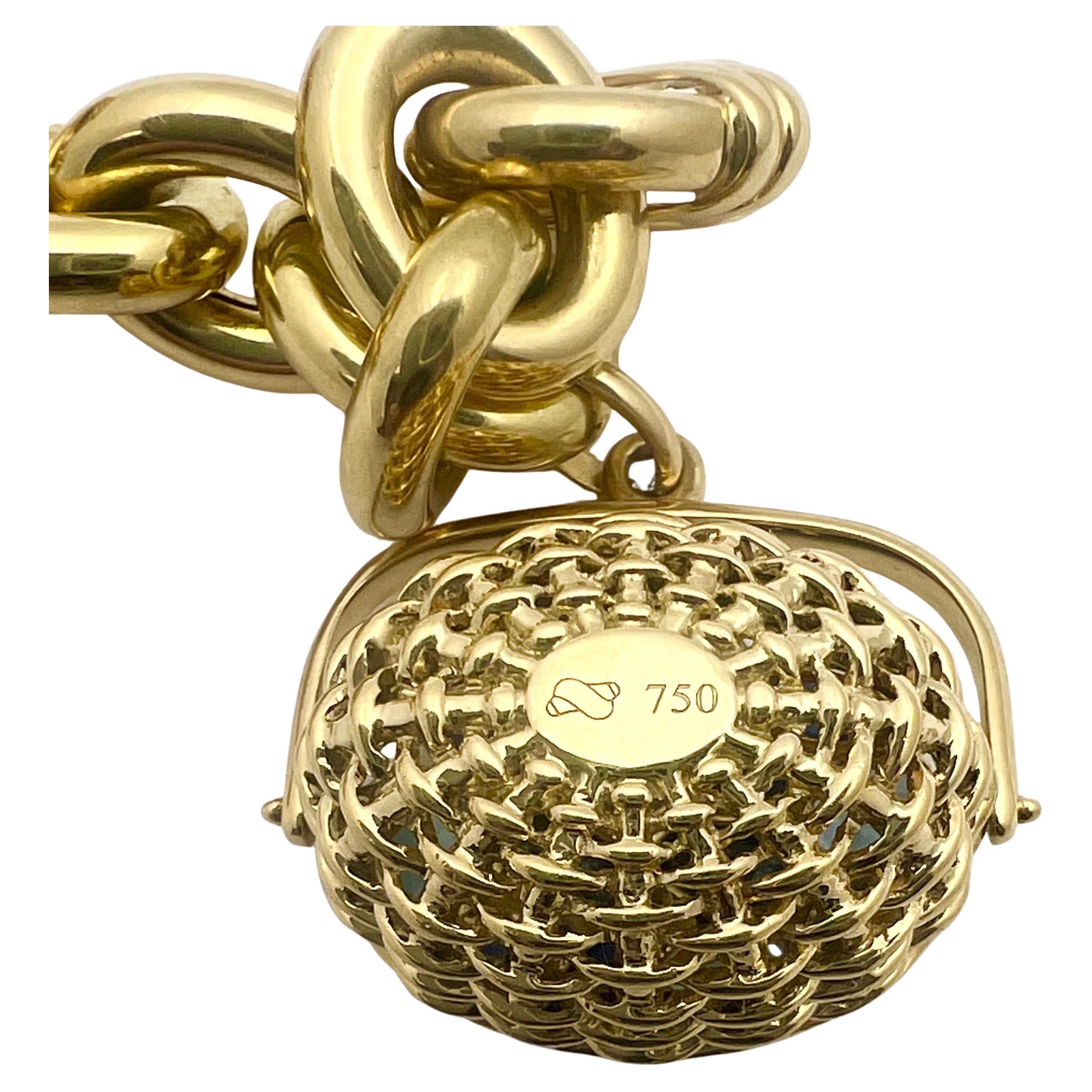 Women's Seaman Schepps 18k Gold Lightship Gem Charm Bracelet