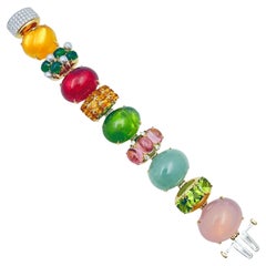 Seaman Schepps 18k Gold Multicolored Gemstone Rio Bracelet