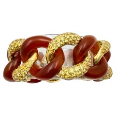 Seaman Schepps 18-Karat-Saphir-Karneol-Link-Armband