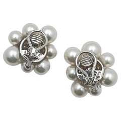 Seaman Schepps 18k White Gold Pearl Diamond Bubble Earrings