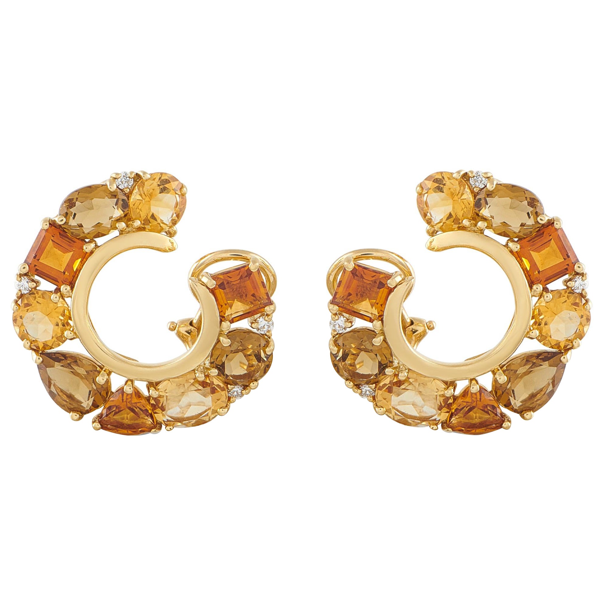 Seaman Schepps 18K Gelbgold farbigen Edelstein Ohrringe SS29-112125