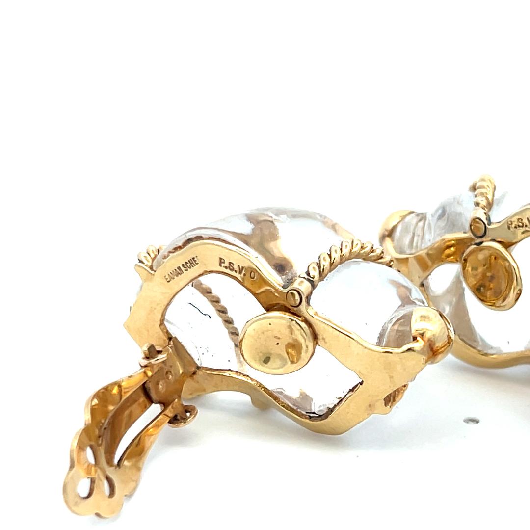 Seaman Schepps 18K Gelbgold Skulpturale Vintage Clip-On Ohrringe im Angebot 3