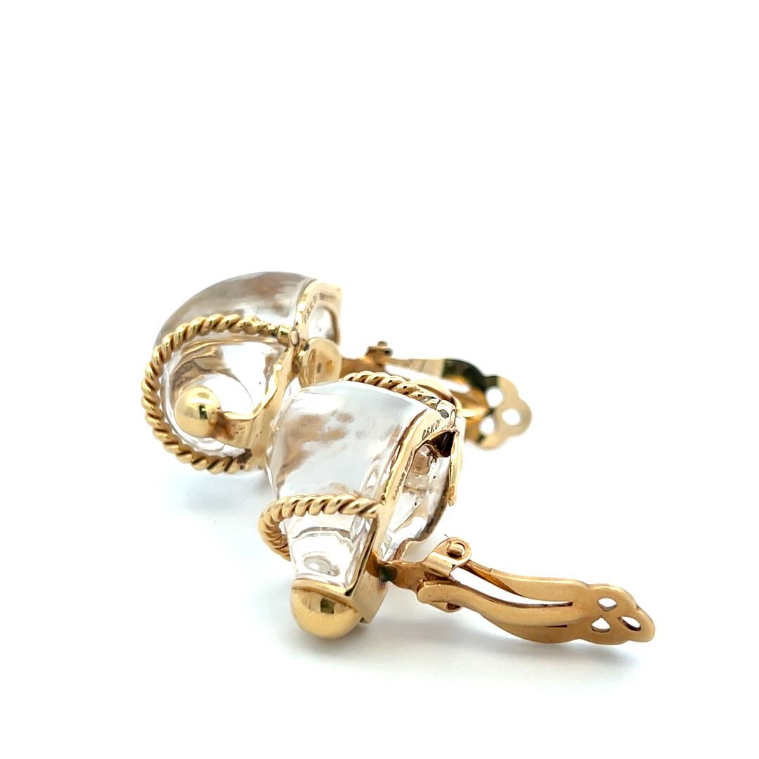 Seaman Schepps 18K Gelbgold Skulpturale Vintage Clip-On Ohrringe im Angebot 4