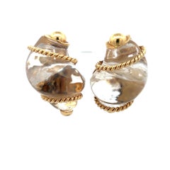Seaman Schepps Boucles d
oreilles clips vintage sculpturales en or jaune 18K