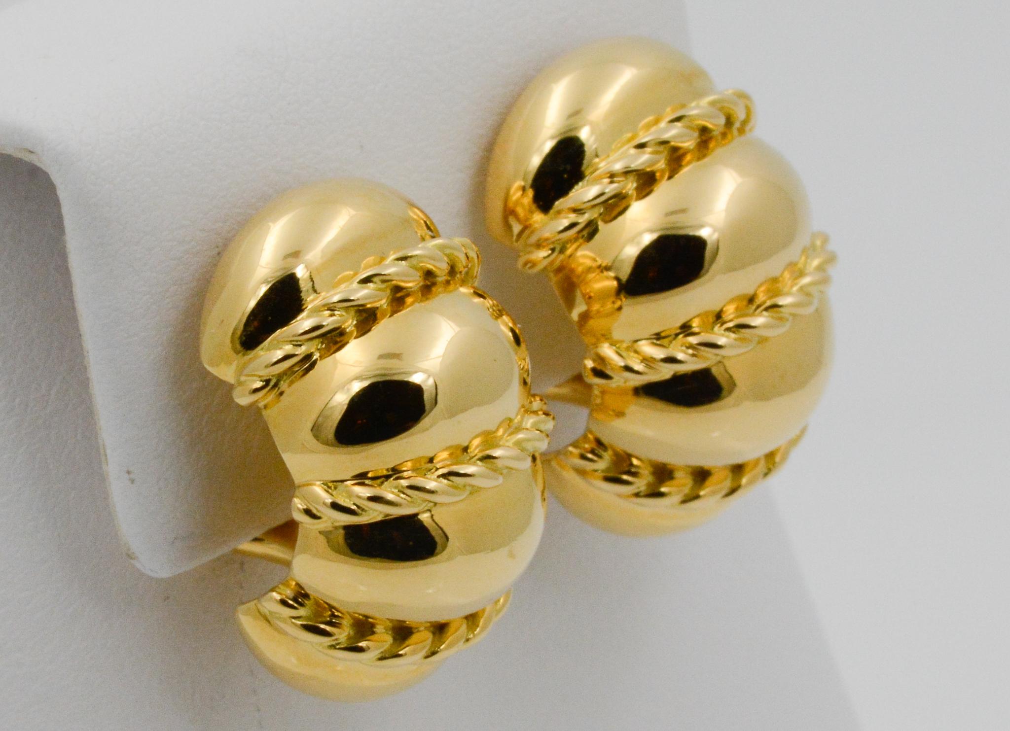 14k gold shrimp earrings