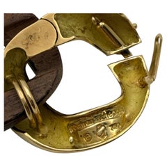 Pulsera de eslabones medianos de madera de nogal y oro amarillo de 18 quilates de Seaman Schepps