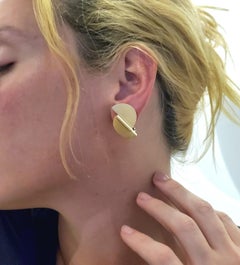 Seaman Schepps 1960 Rare Geometric Clips on Earrings in 18Kt Yellow Gold