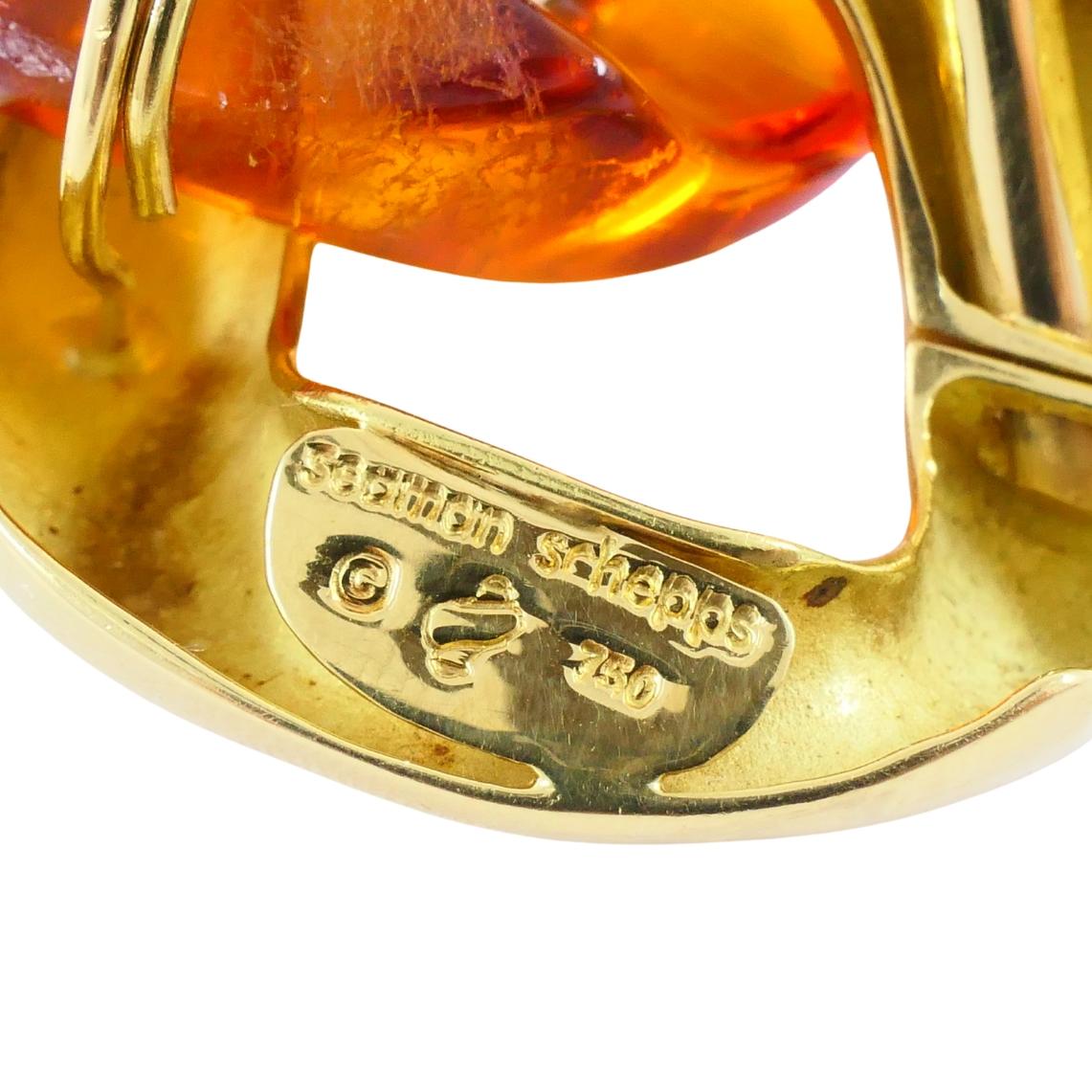 Seaman Schepps Bernstein-Armband 18k Gold Link-Armband (Gemischter Schliff) im Angebot