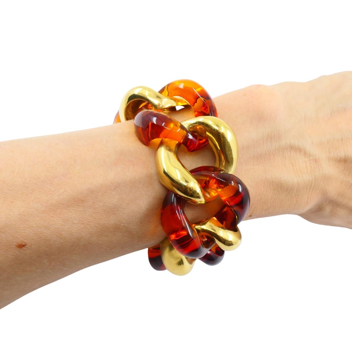 Seaman Schepps Bernstein-Armband 18k Gold Link-Armband im Angebot 3