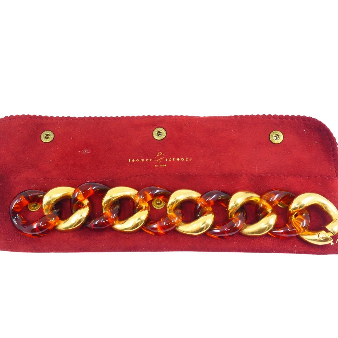 Seaman Schepps Bernstein-Armband 18k Gold Link-Armband im Angebot 4