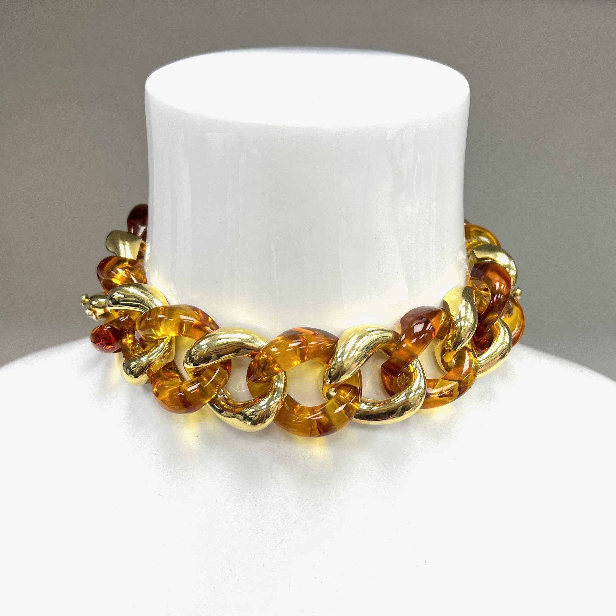 Seaman Schepps Bernstein-Gold-Gliederarmband/Halsband Set 2