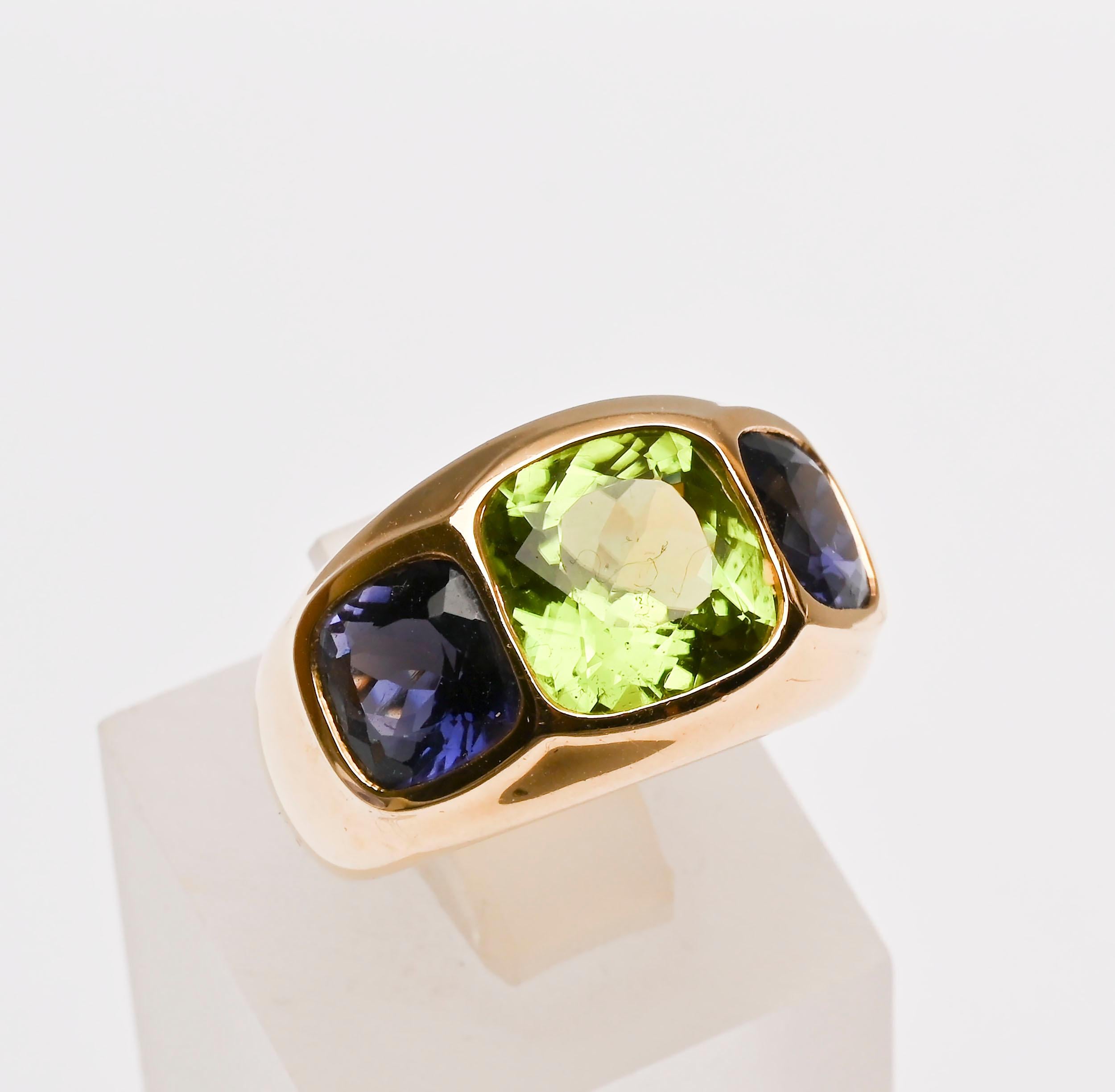Seaman Schepps  Ring mit Amethyst und Peridot im Zustand „Hervorragend“ in Darnestown, MD