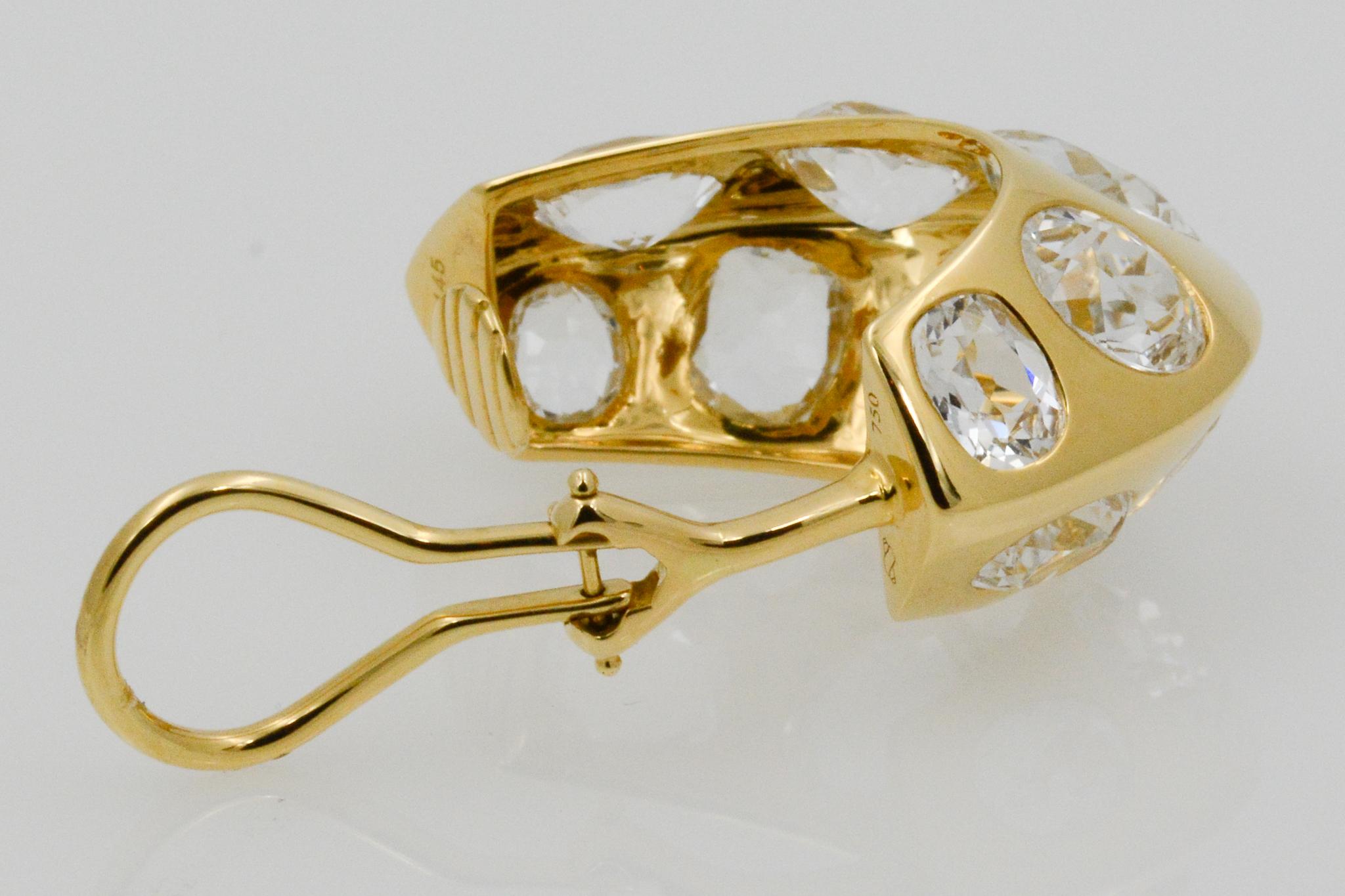 Seaman Schepps Antibes 18 Karat Yellow Gold White Topaz Earrings 2