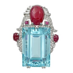 Broche Seaman Schepps Aguamarina, Diamante