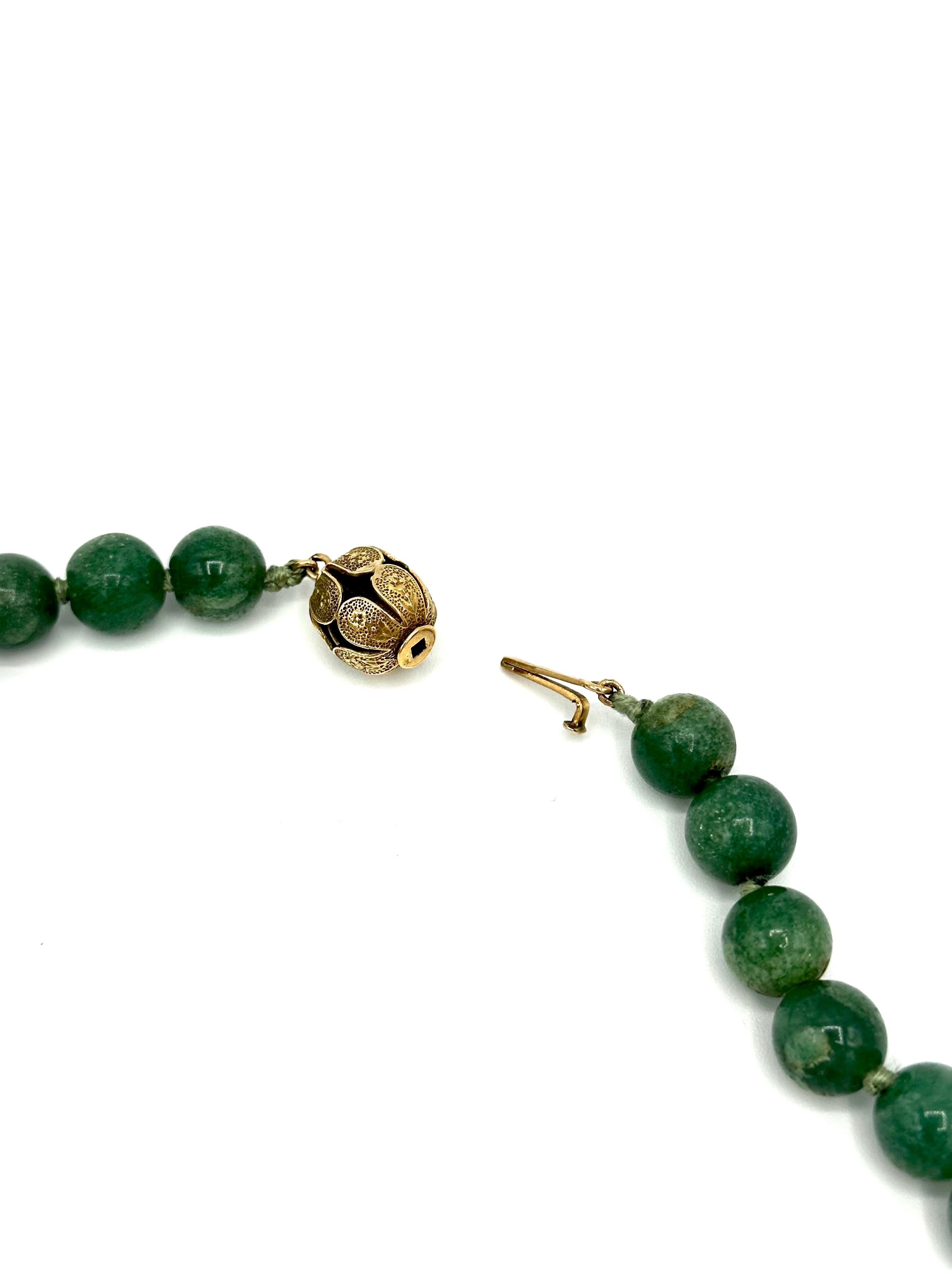 Seaman Schepps Halskette aus Aventurin mit Perlen und Gelbgold Rondelle 36,50 Zoll  für Damen oder Herren im Angebot