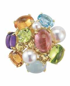 Seaman Schepps Bubble Multi-Color Gemstone Earrings