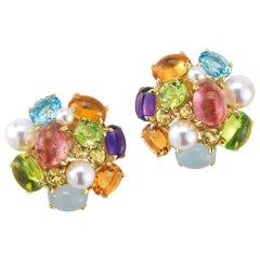 Seaman Schepps Bubble Multi-Color Gemstone Earrings