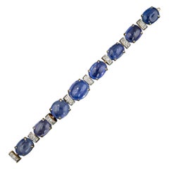 Seaman Schepps Cabochon Sapphire and Diamond Bracelet